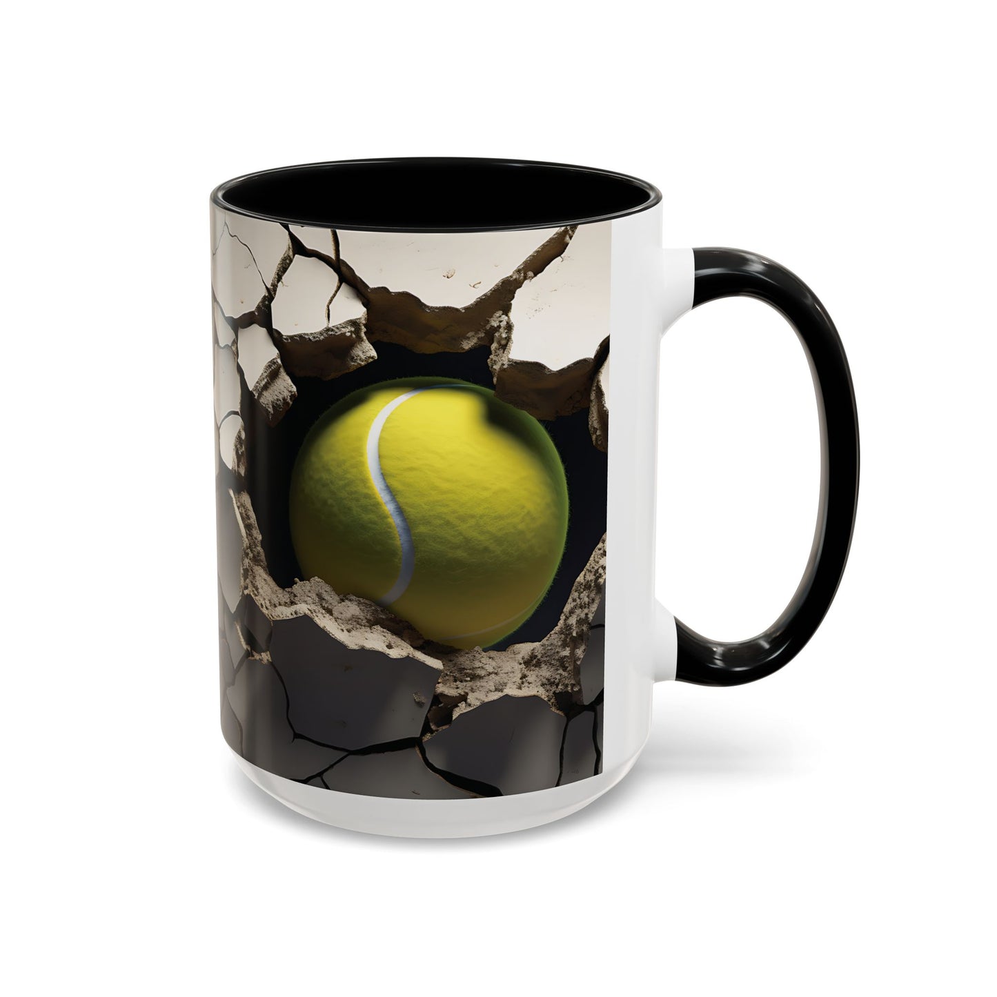 Sleek Tennis Cracked Wall Design Mug in 2 Sizes