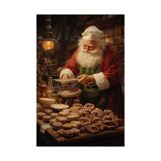 Santa's Bakery Christmas Poster Wall Art in 3 Sizes