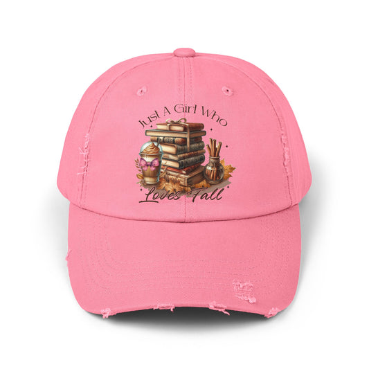 Just A Girl Who Loves Fall Distressed Cap