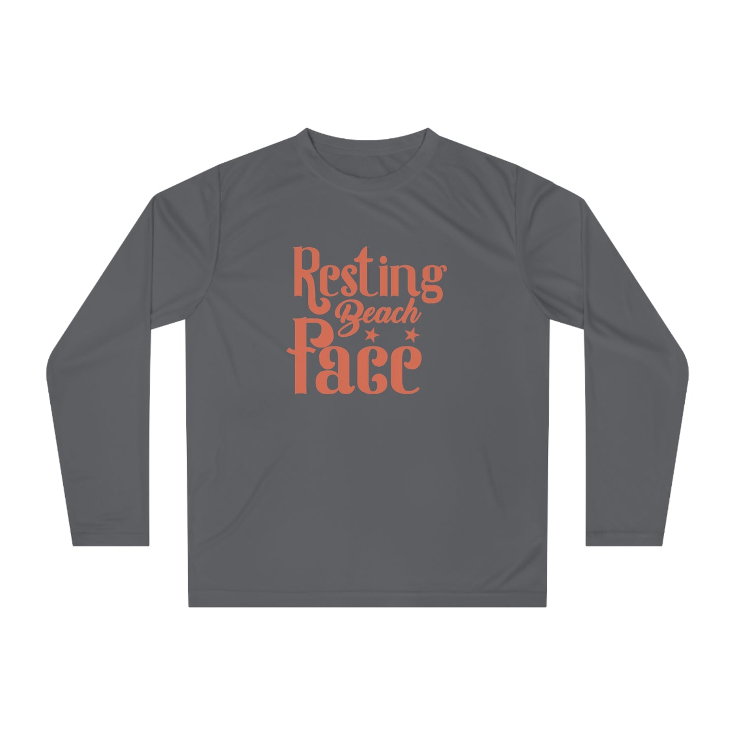 Resting Beach Face Performance Unisex Moisture Wicking Long Sleeve Shirt