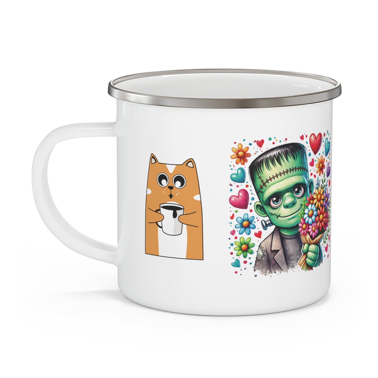 Kids Frankenstein Theme Halloween Enamel Camping Mug