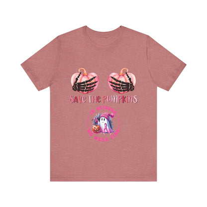 Save The Pumpkins Breast Cancer Awareness Short Sleeve Tee