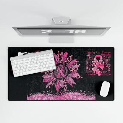 Pink Ribbon Support Squad Desk Mats Mouse Pads in 3 Sizes