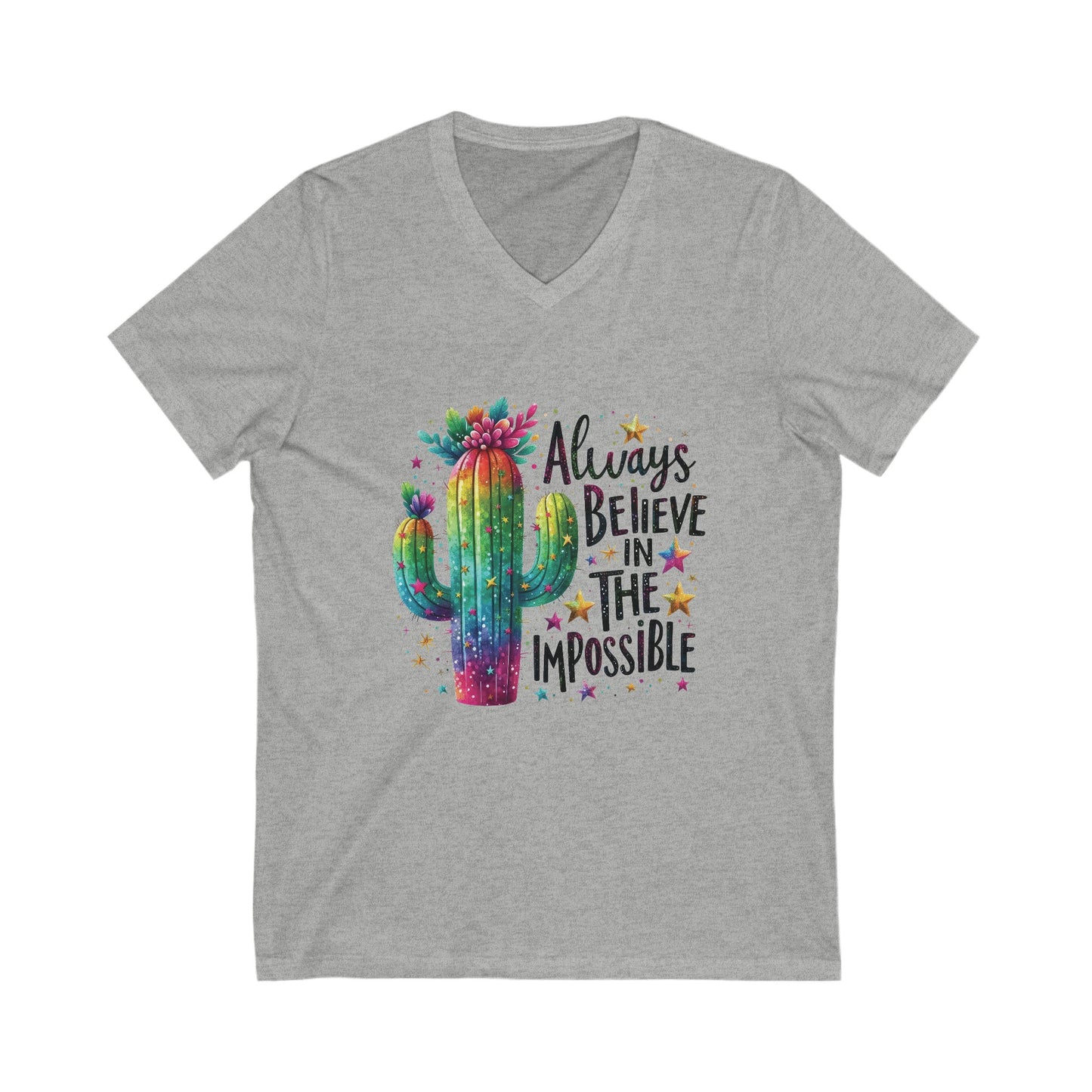 Always Believe In The Impossible Short Sleeve V-Neck Tee