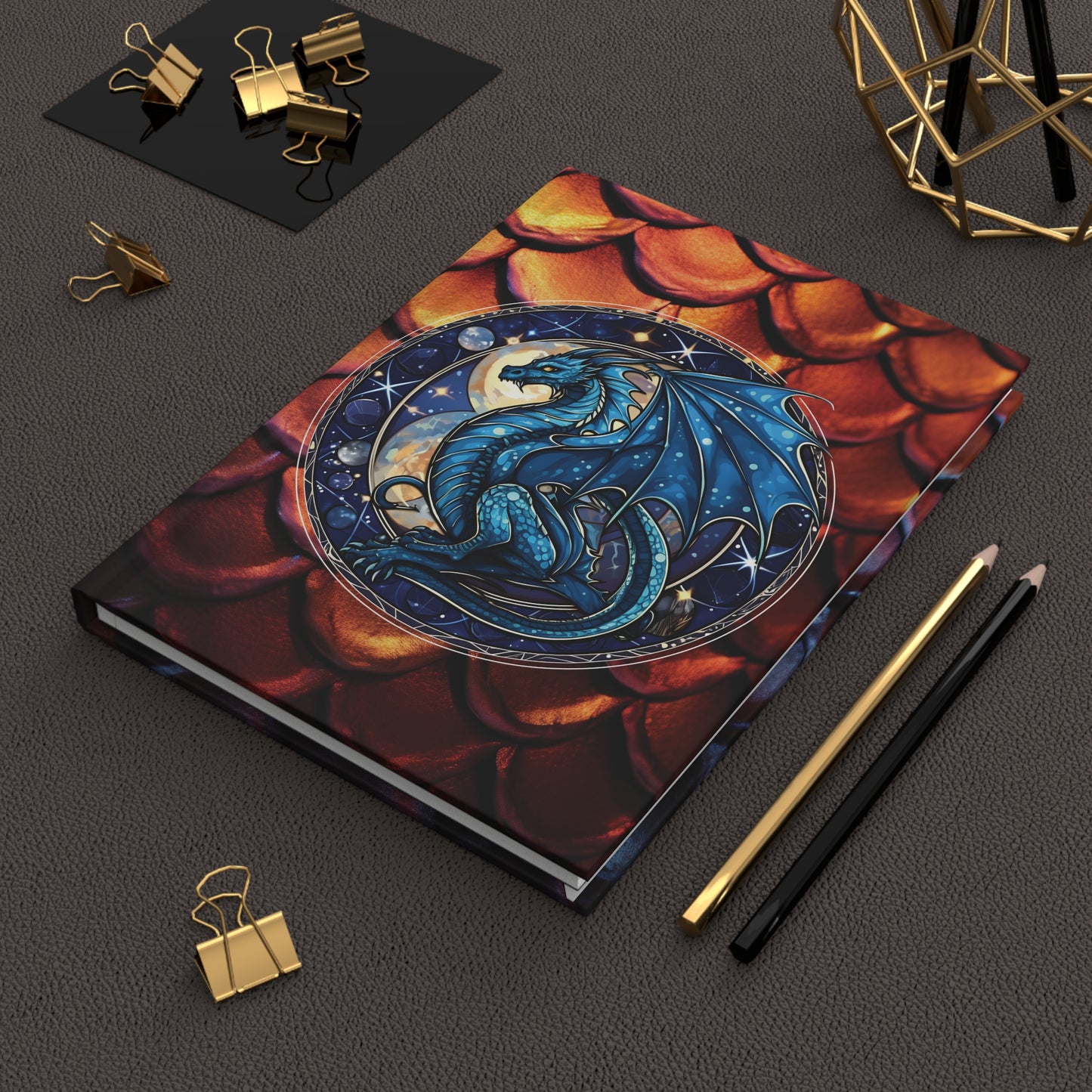 Firey Dragon Scales Hardcover Journal