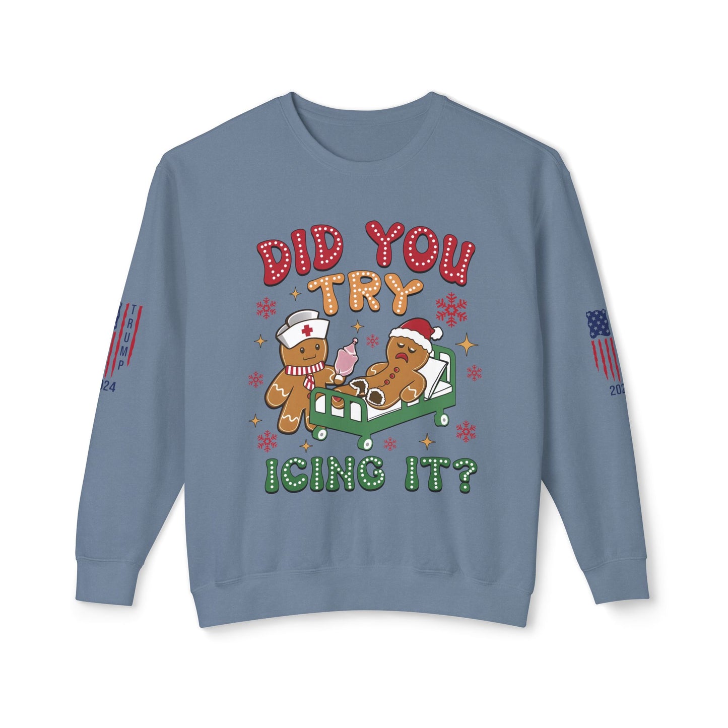 Gingerbread Nurse Holiday Lightweight Crewneck Sweatshirt