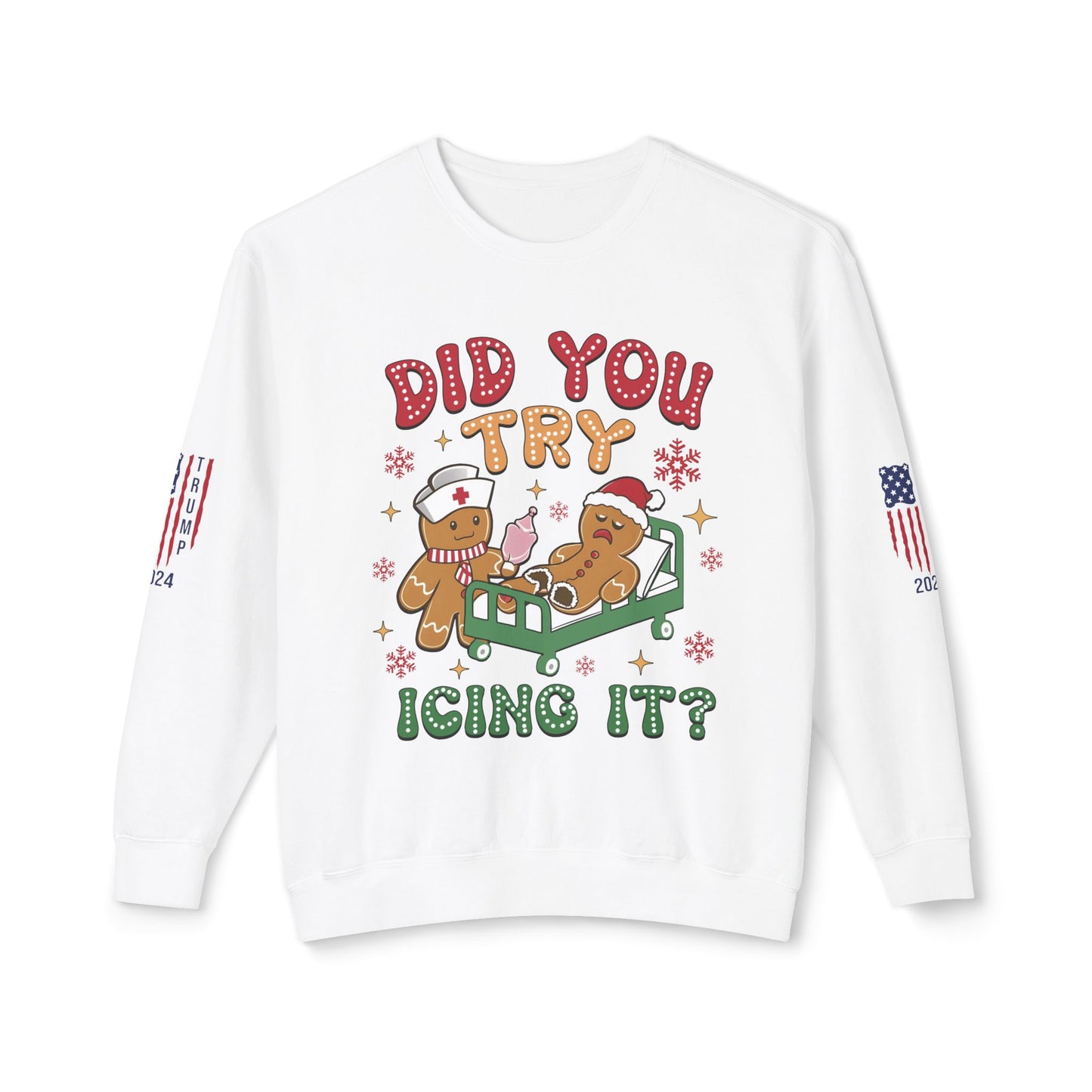 Gingerbread Nurse Holiday Lightweight Crewneck Sweatshirt