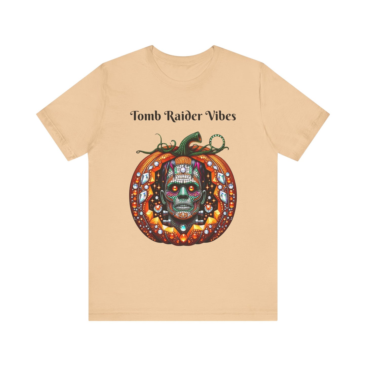 Tomb Raider Vibes Disco Ball Pumpkin Halloween Unisex Short Sleeve Tee