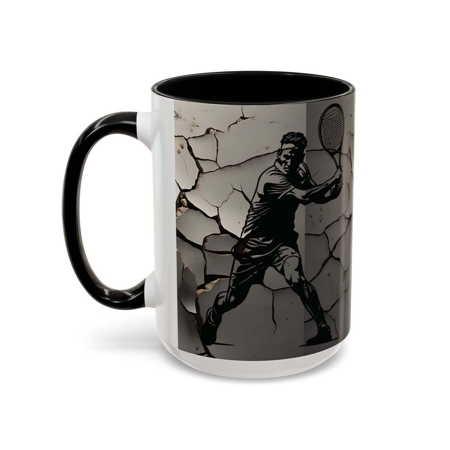 Sleek Tennis Cracked Wall Design Mug in 2 Sizes