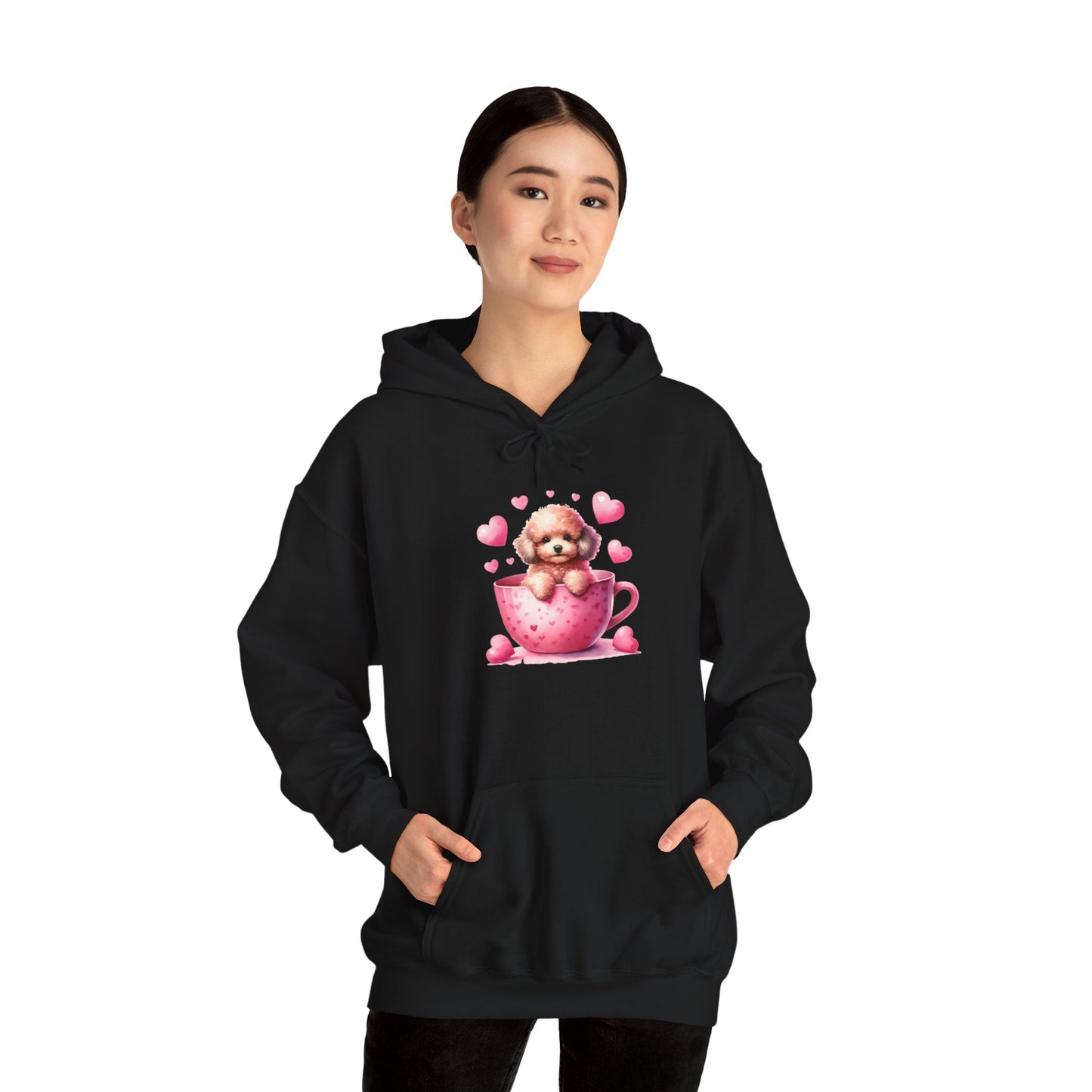 Poodle Puppy Love in a Teacup Unisex Hoodie