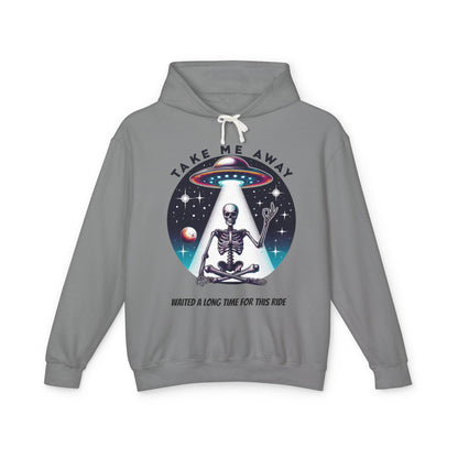 Take Me Away Alien Spaceship Unisex Lightweight Hooded Sweatshirt