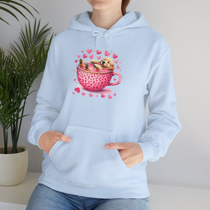 Valentine Teacup Labrador Retriever Puppy Love Hooded Sweatshirt