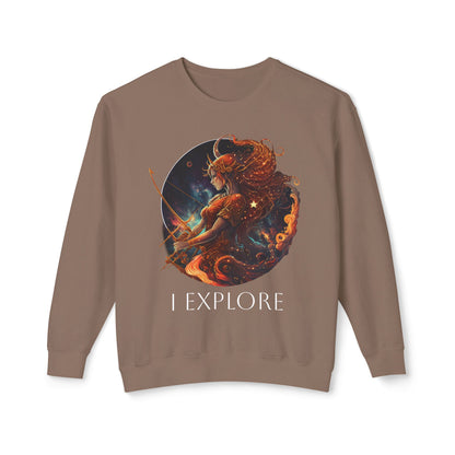 Sagittarius Vibes Unisex Lightweight Crewneck Sweatshirt