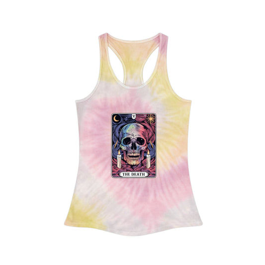 Halloween Tarot The Death Card Tie Dye Racerback Tank Top