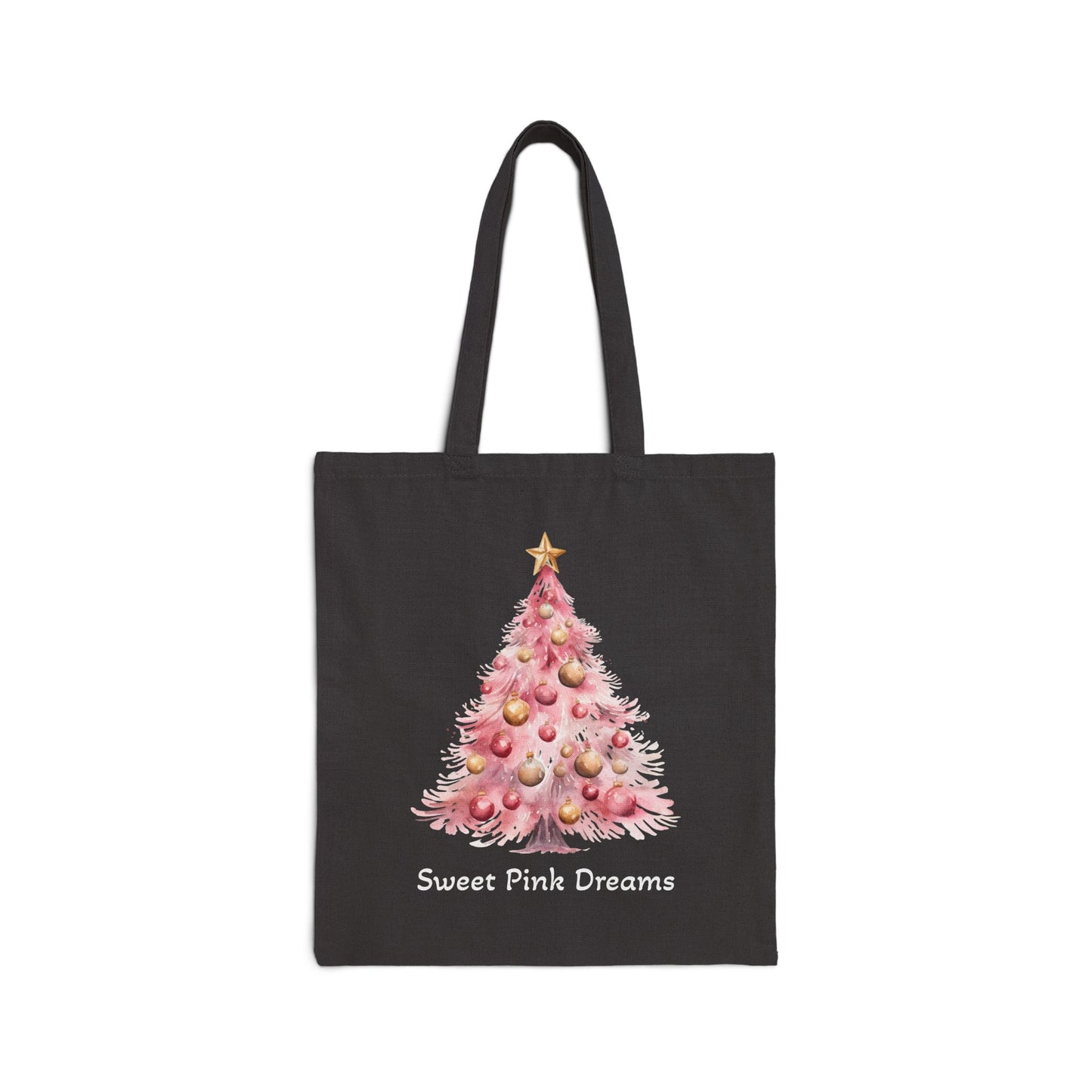 Sweet Pink Dreams Christmas Tree Gift Cotton Canvas Tote Bag