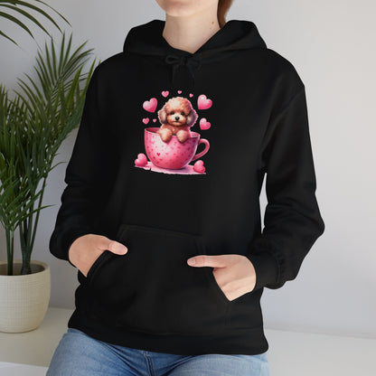 Poodle Puppy Love in a Teacup Unisex Hoodie