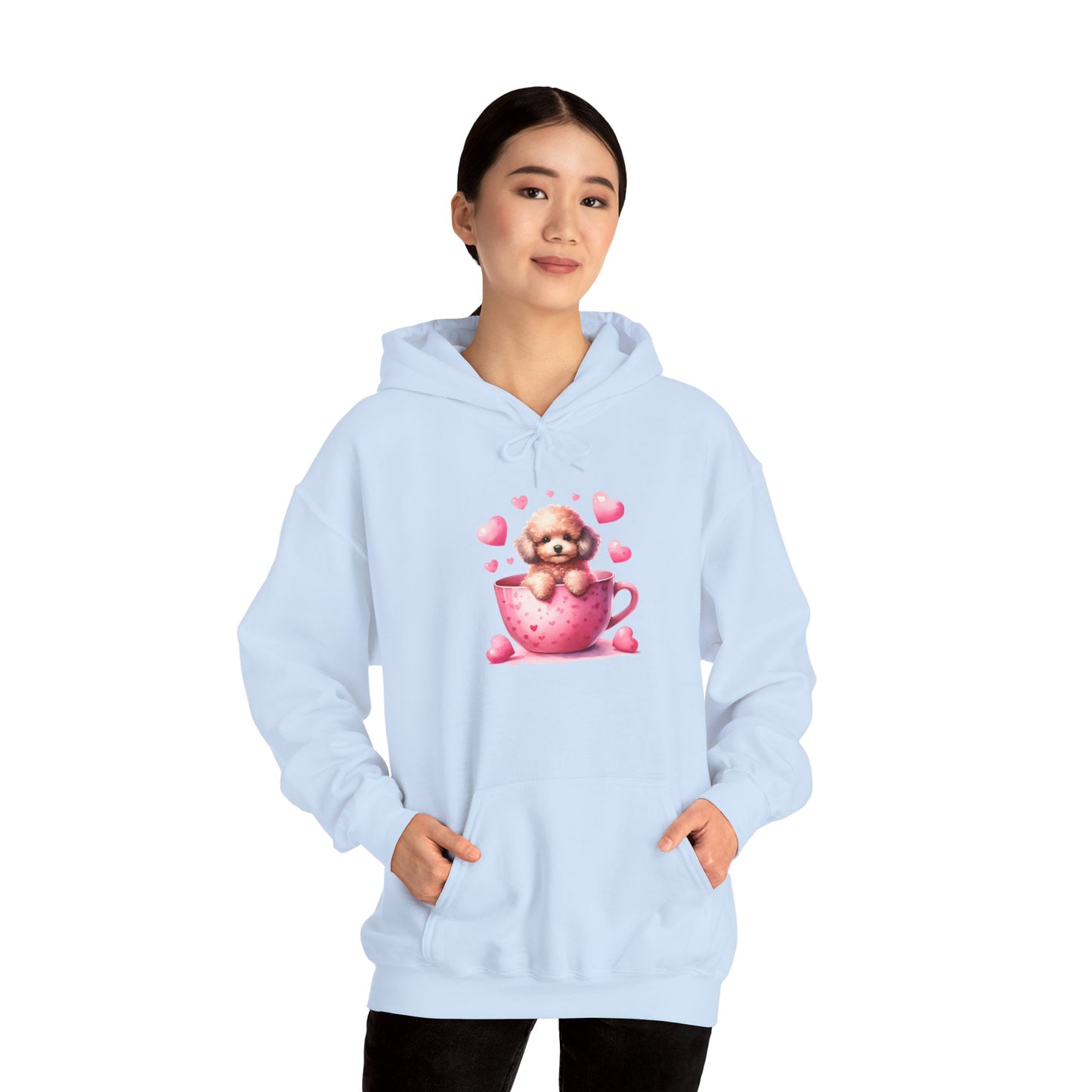 Poodle Puppy Love in a Teacup Unisex Hoodie