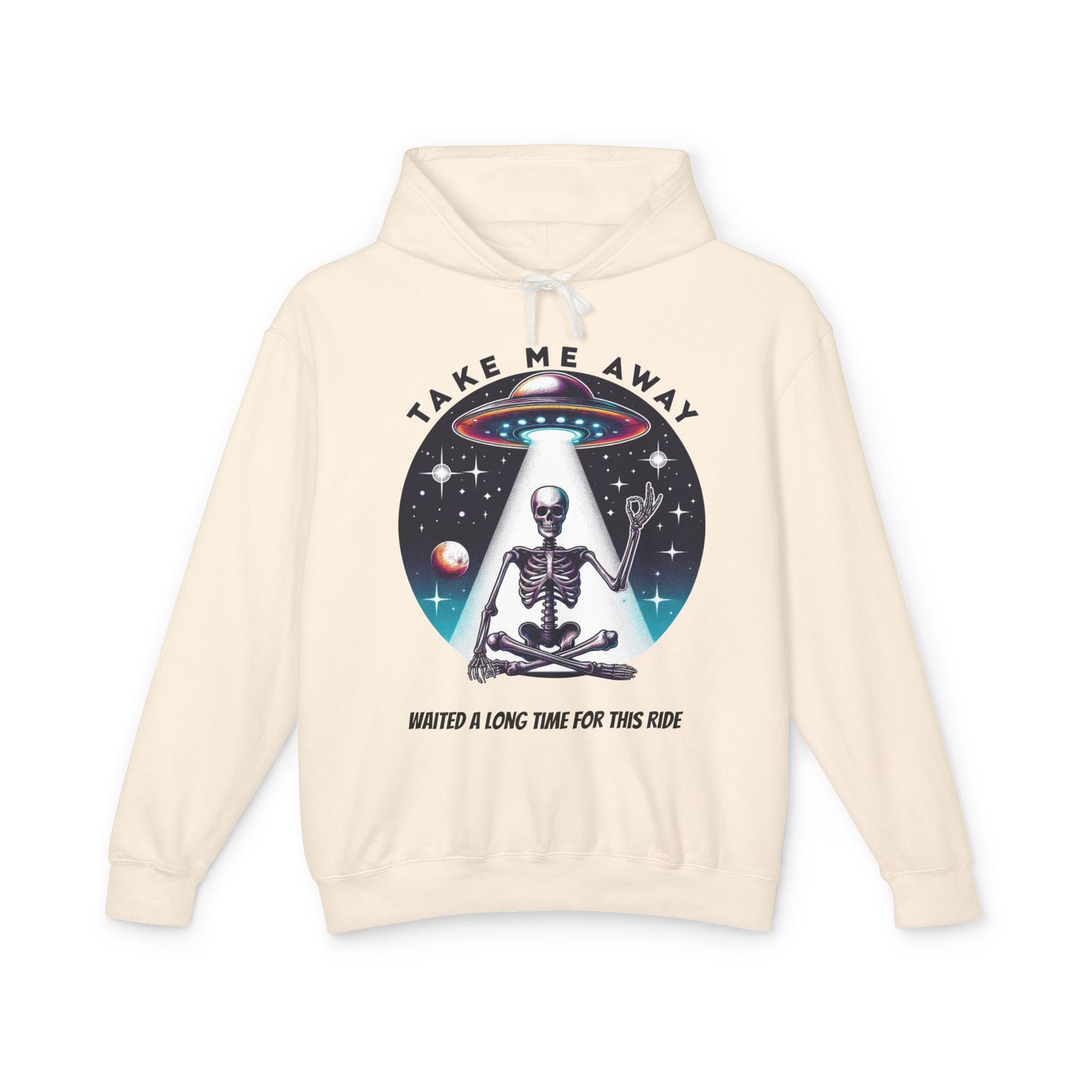 Take Me Away Alien Spaceship Unisex Lightweight Hooded Sweatshirt