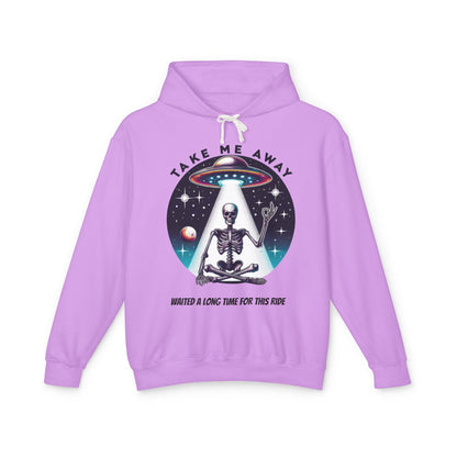 Take Me Away Alien Spaceship Unisex Lightweight Hooded Sweatshirt