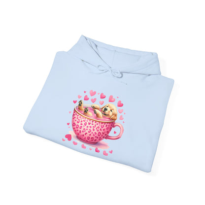 Valentine Teacup Labrador Retriever Puppy Love Hooded Sweatshirt