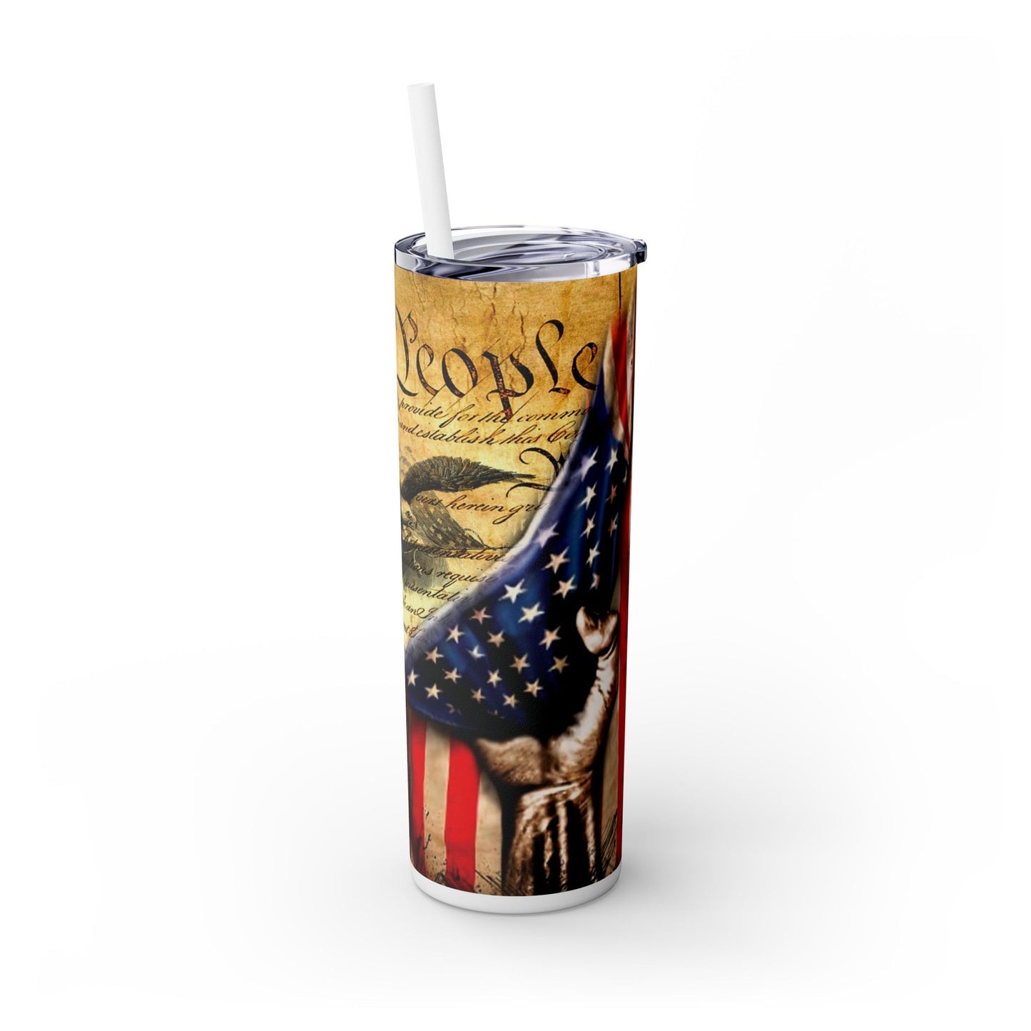 Constitution We The People Skinny Tumbler with Straw, 20oz