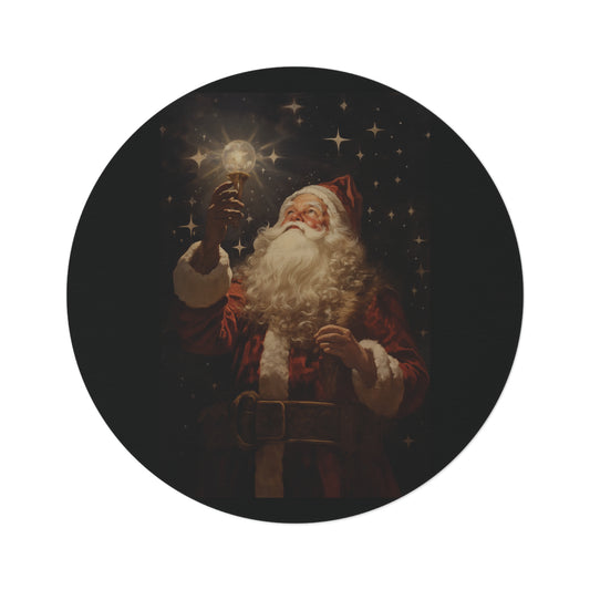 Santa's Wonder Christmas Round Rug 5 Ft