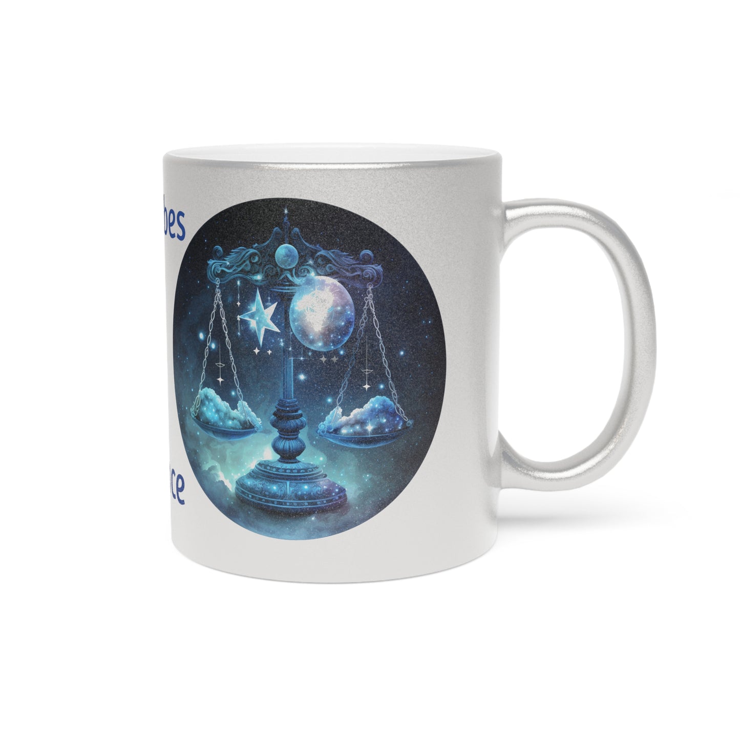 Libra Vibes Silver Metallic Coffee or Tea Mug