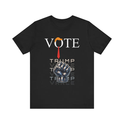 Vote Trump Hair & Tie With Fist Unisex Short Sleeve Tee