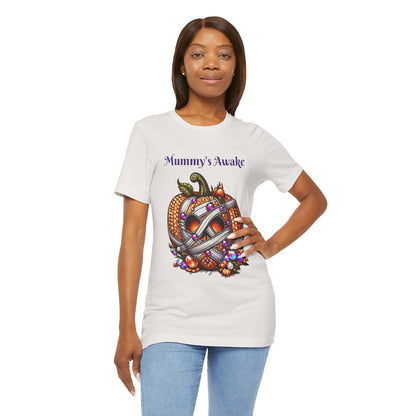 Mummy's Awake Disco Ball Pumpkin Halloween Unisex Short Sleeve Tee