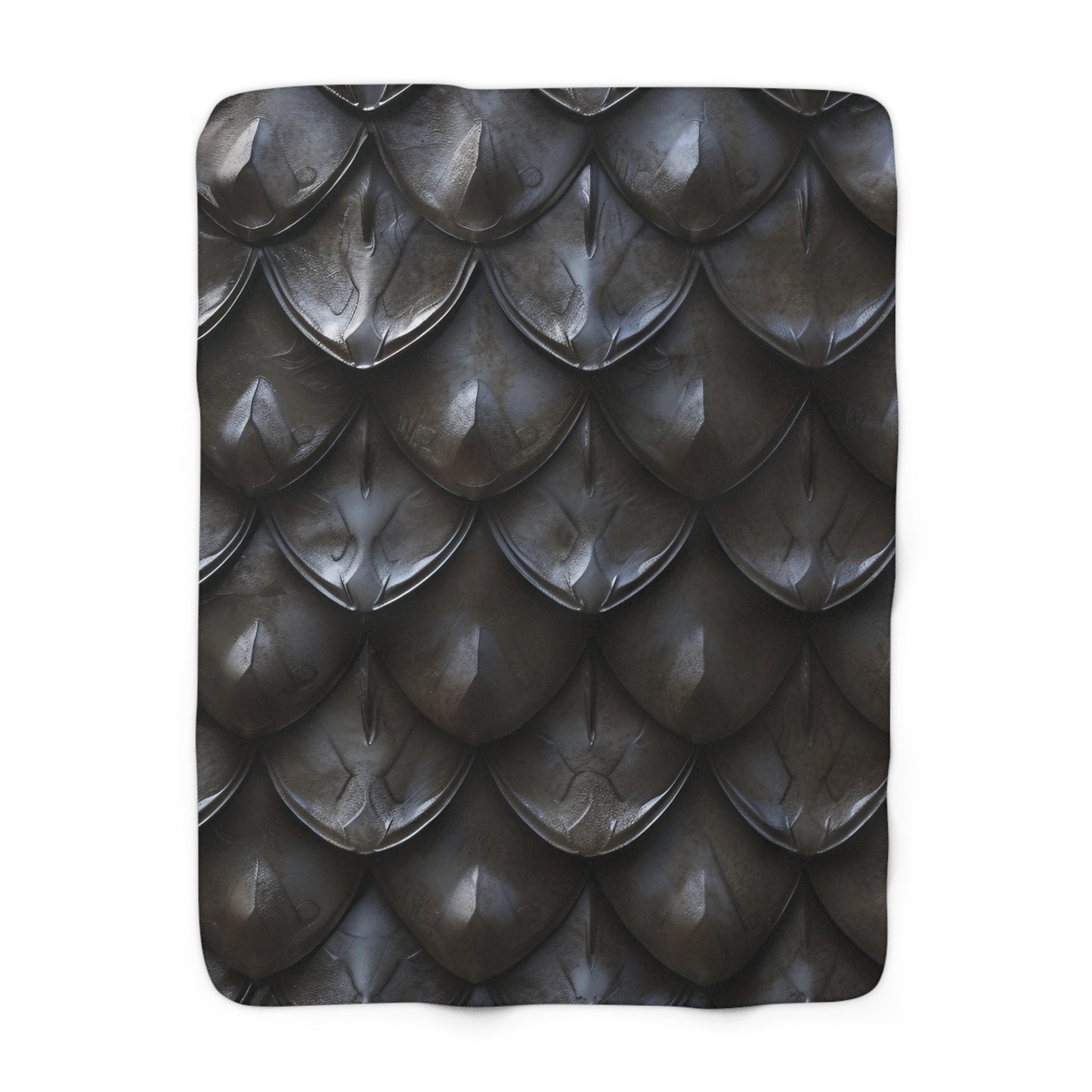 Dark Dragon Scales Sherpa Fleece Blanket Throw