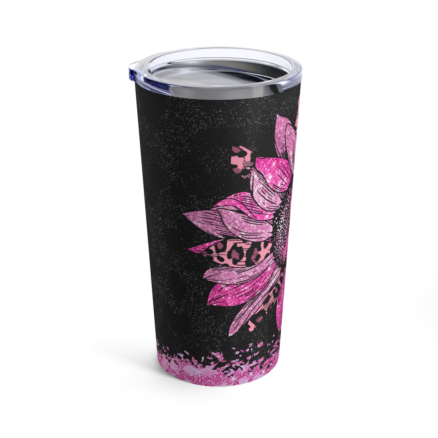 Exotic Sunflower Pink Ribbon Breast Cancer Awareness Tumbler 20oz