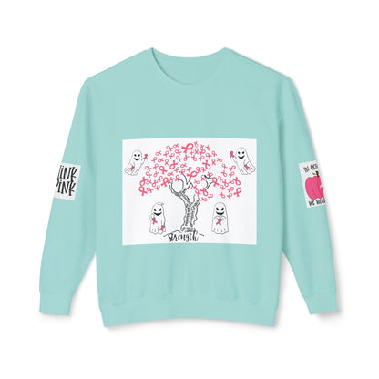 Tree of Pink Ribbons Breast Cancer Awareness Lightweight Crewneck Sweatshirt