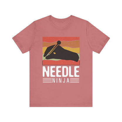 Needle Ninja Acupuncturist Two Sided Print Short Sleeve Tee