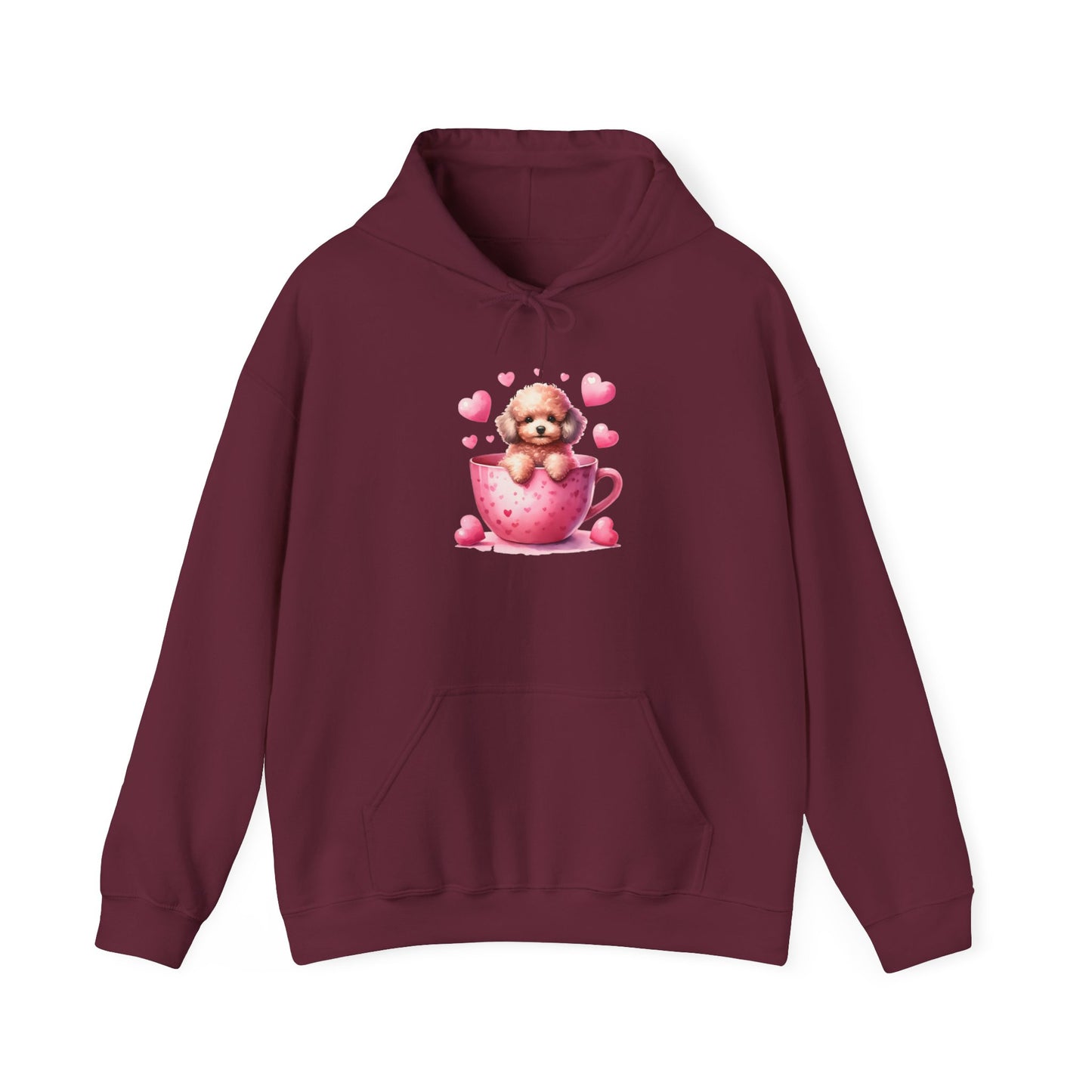 Poodle Puppy Love in a Teacup Unisex Hoodie