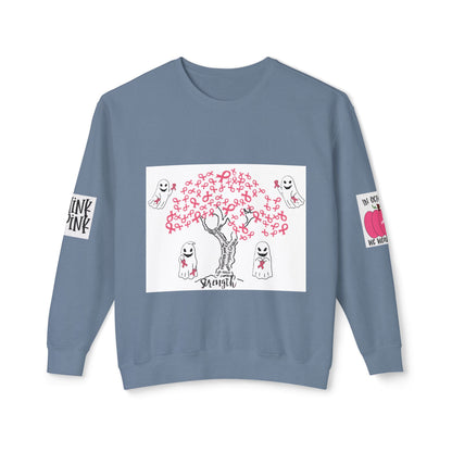 Tree of Pink Ribbons Breast Cancer Awareness Lightweight Crewneck Sweatshirt