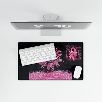 Pink Ribbon Support Squad Desk Mats Mouse Pads in 3 Sizes