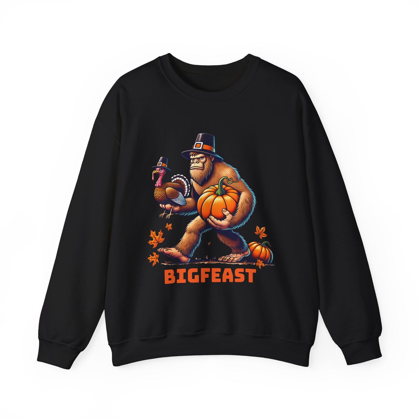 Bigfoot Bigfeast Thanksgiving Unisex Heavy Blend™ Crewneck Sweatshirt