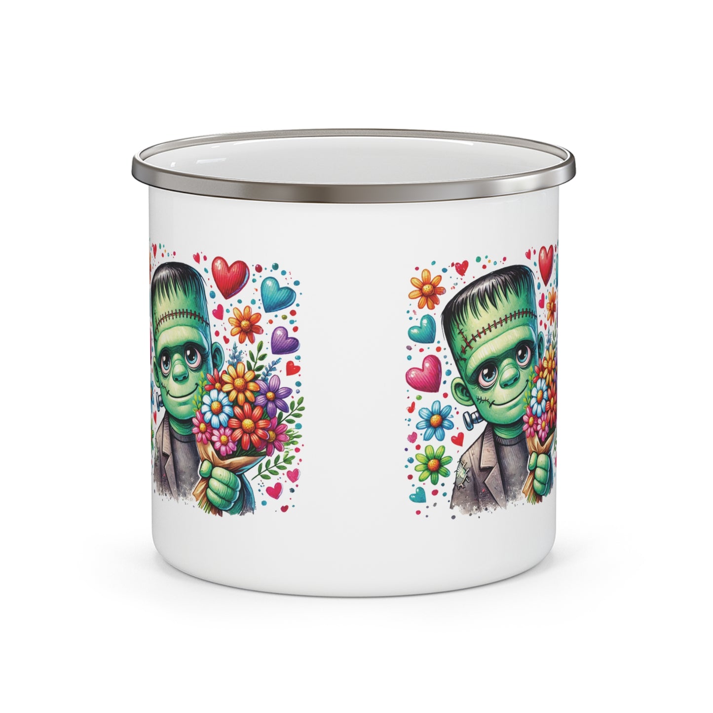 Kids Frankenstein Theme Halloween Enamel Camping Mug