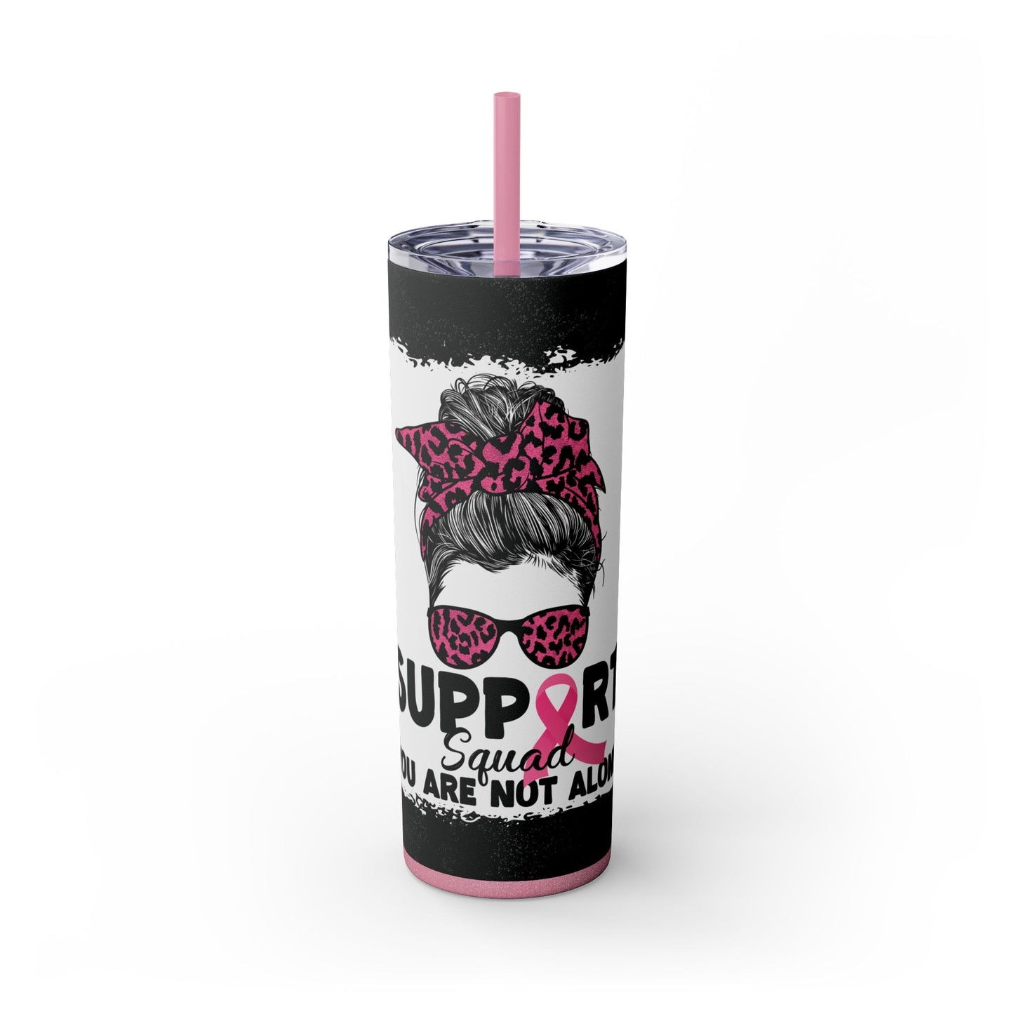 Support Squad You Are Not Alone Skinny Tumbler with Straw, 20oz