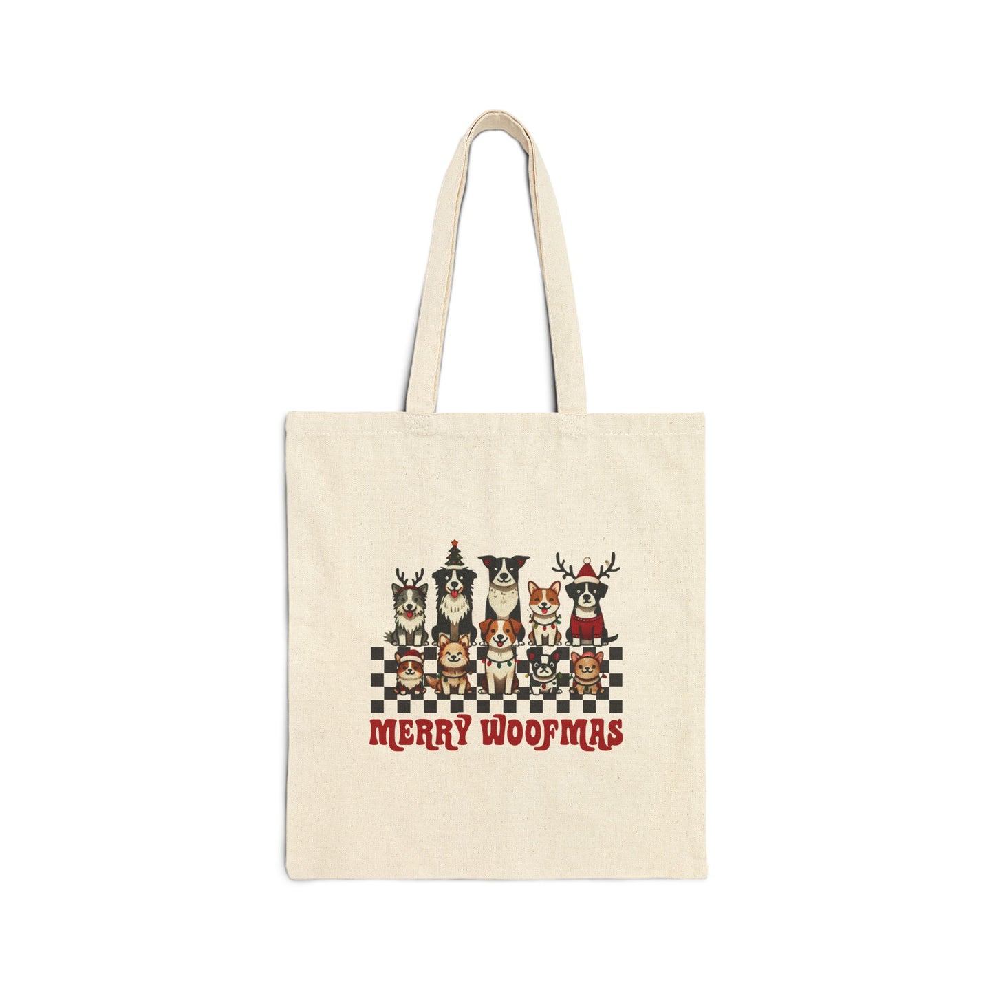 Dog Lovers Christmas Gift Cotton Canvas Tote Bag