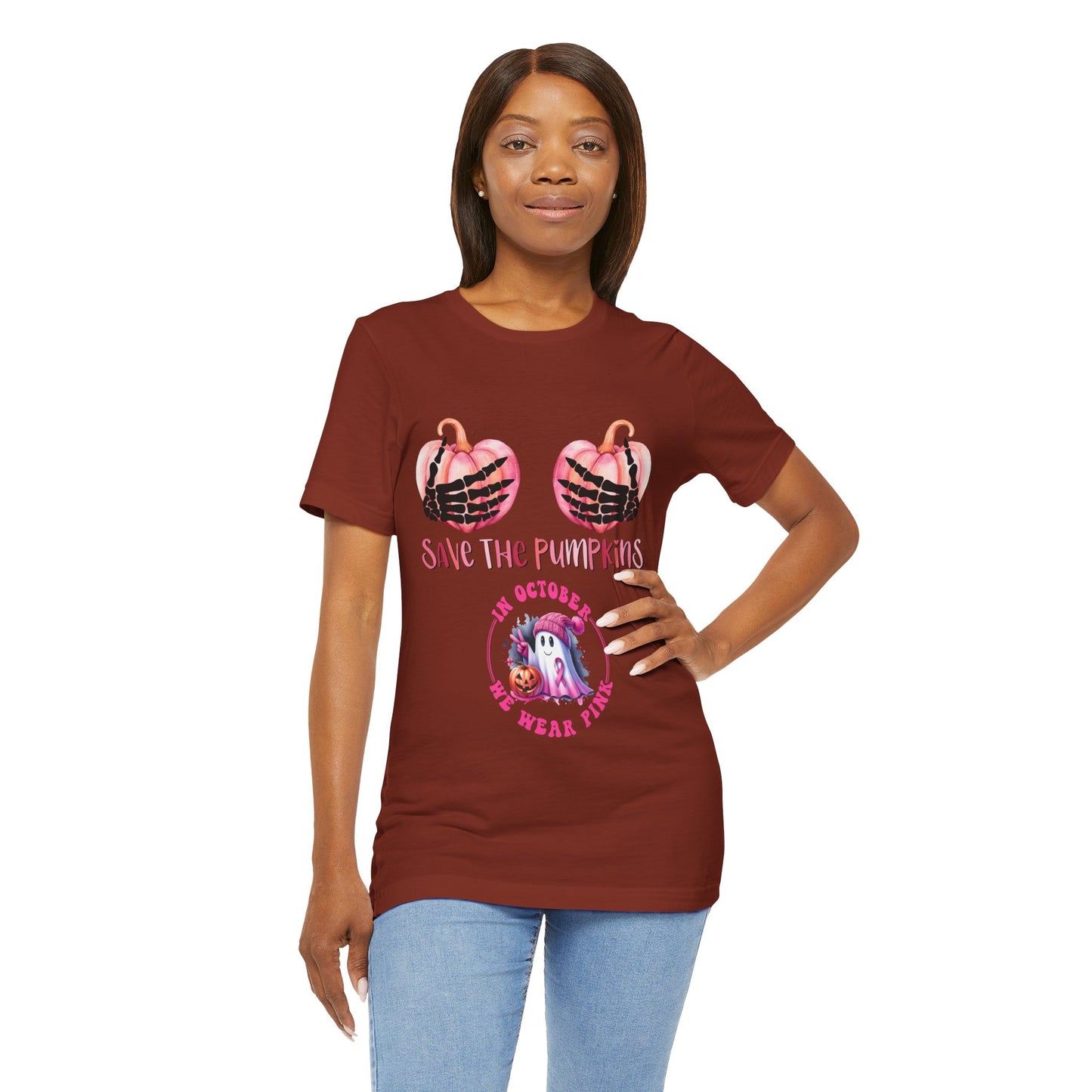 Save The Pumpkins Breast Cancer Awareness Short Sleeve Tee