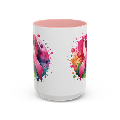 Vibrant Pink Ribbon Coffee or Tea Mug (11 or 15 oz)