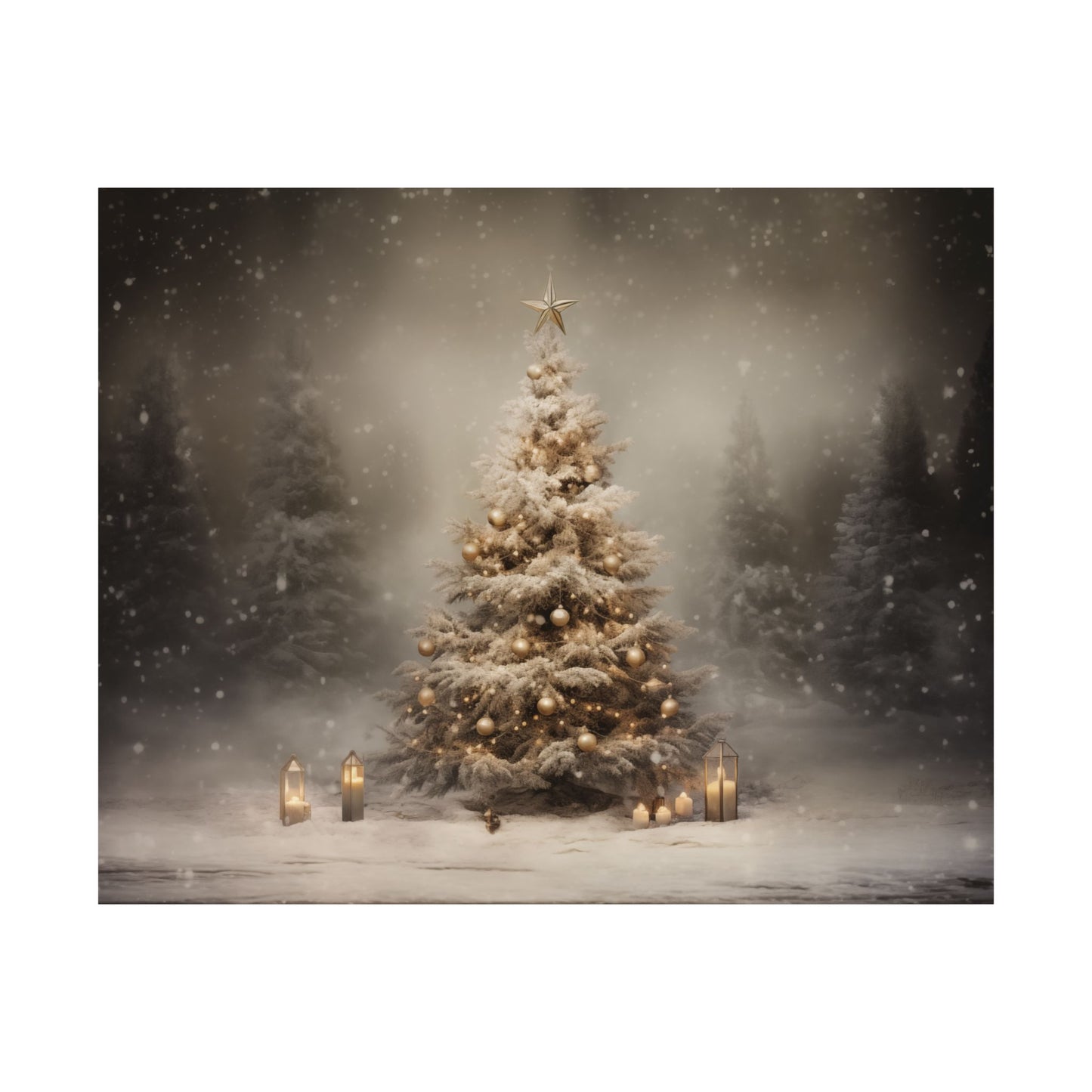 Serene & Magical Christmas Tree Poster Wall Art in 3 Sizes