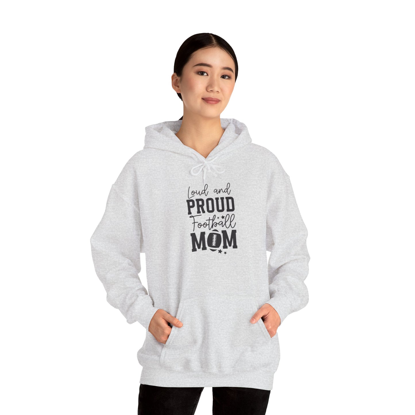 Loud & Proud Football Mom Soft Hooded Sweatshirt