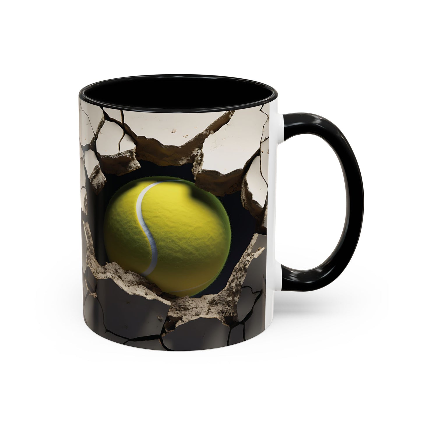 Sleek Tennis Cracked Wall Design Mug in 2 Sizes