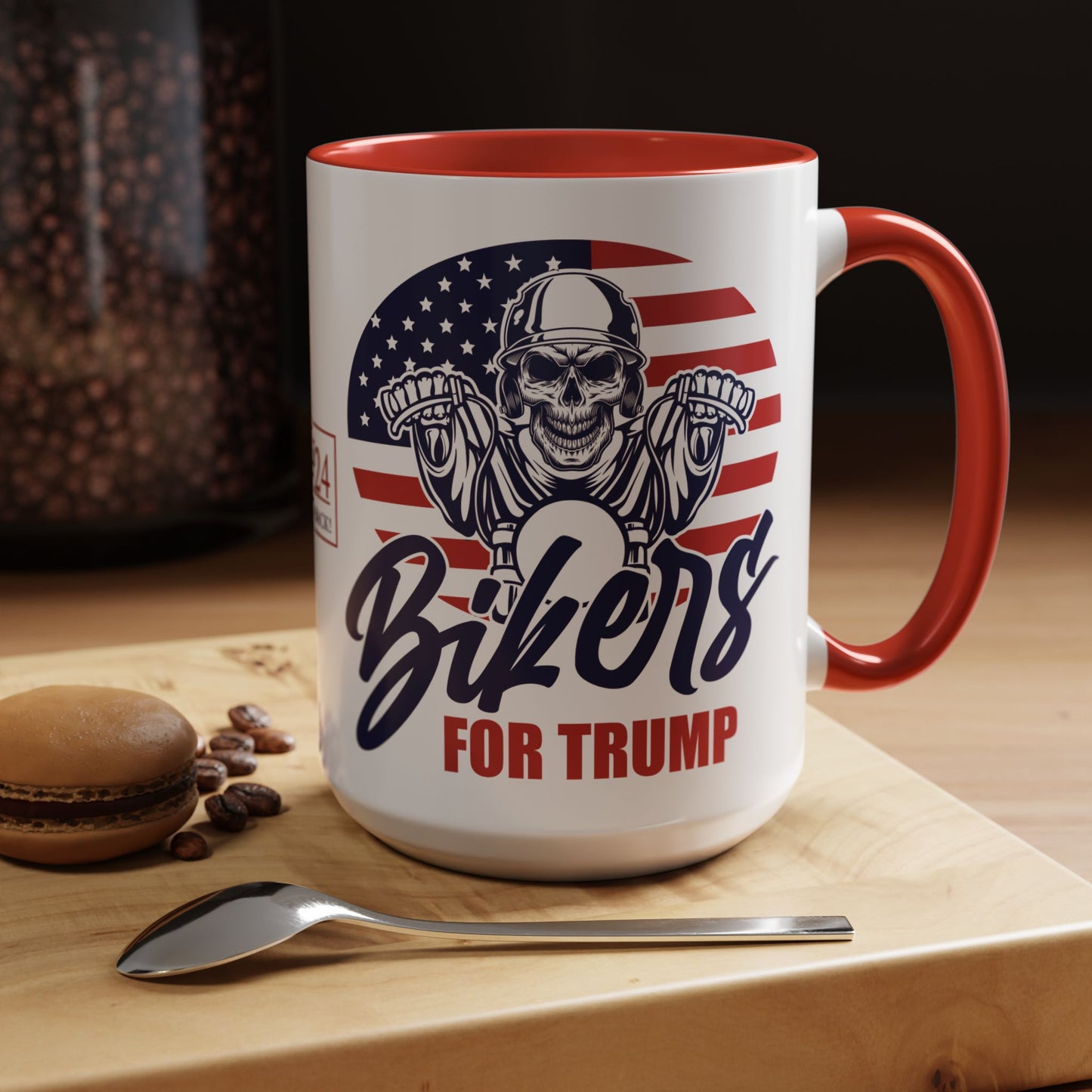 Bikers For Trump with Punisher Big 15 oz Coffee Mug