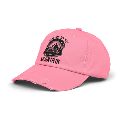 Take Me To The Mountain Unisex Distressed Cap