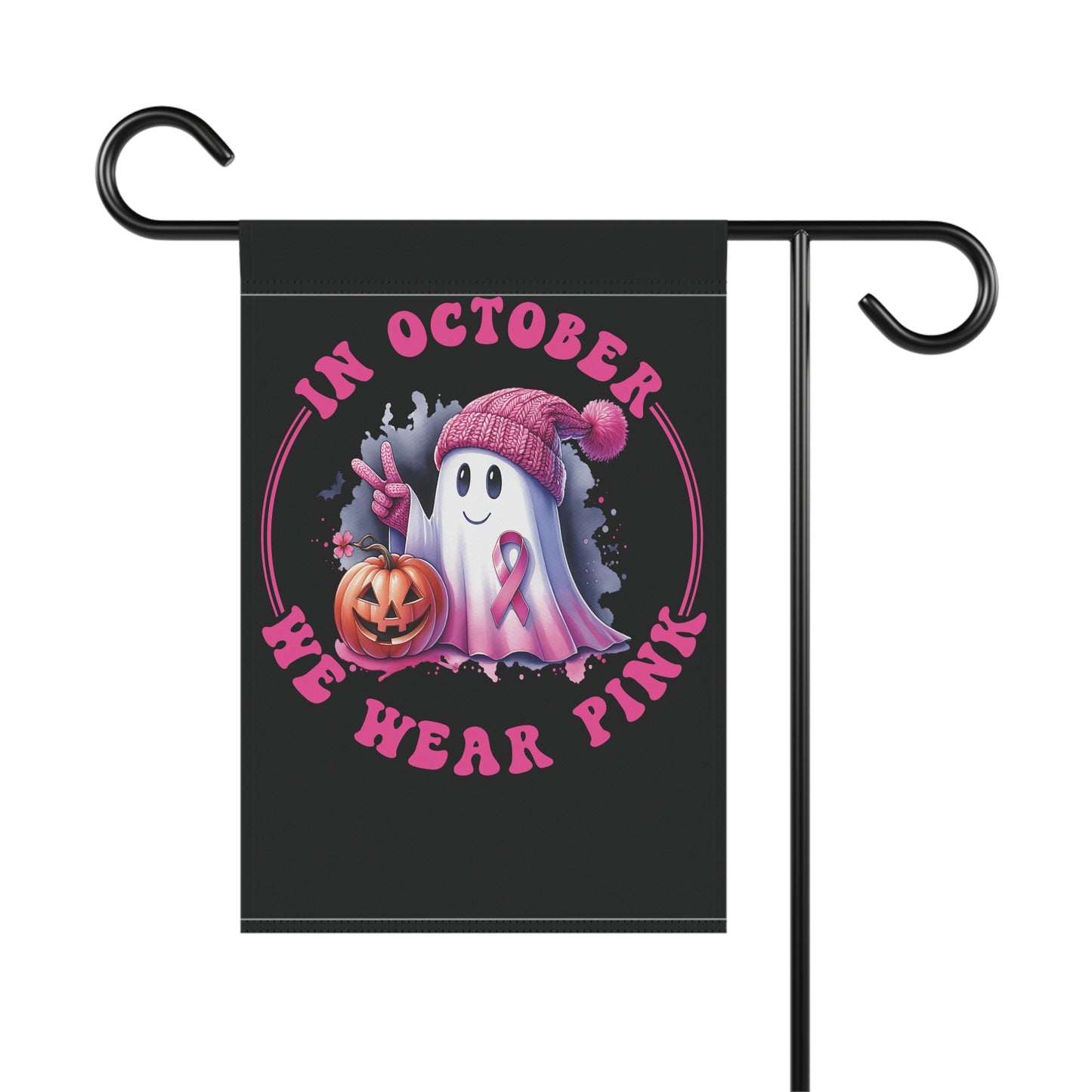 October is For Pink Breast Cancer Awareness Month Garden & House Banner