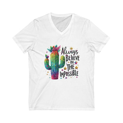 Always Believe In The Impossible Short Sleeve V-Neck Tee