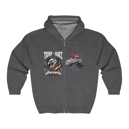 Trump Train Take America Back Unisex Heavy Blend™ Full Zip Hooded Sweatshirt